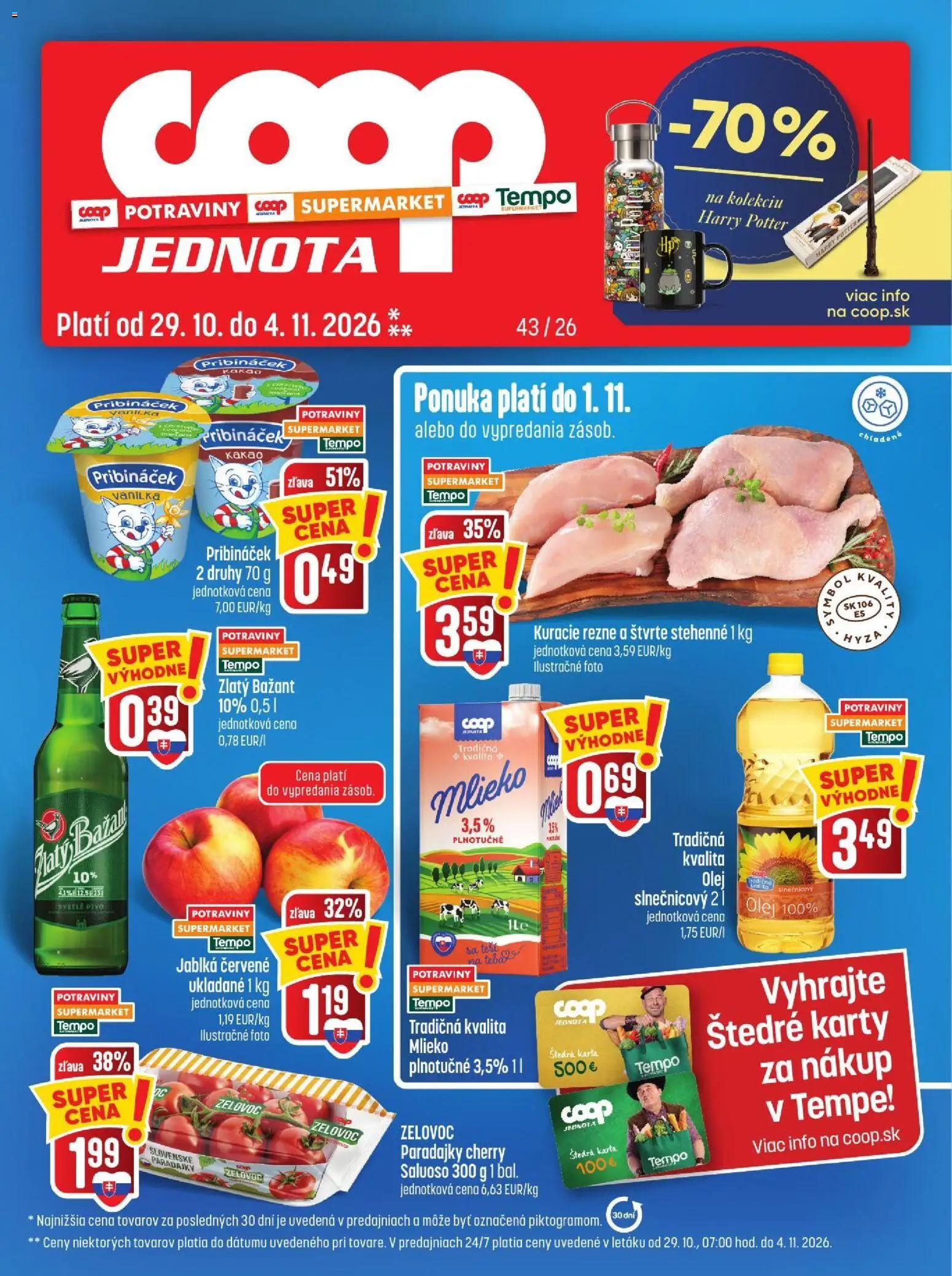 COOP Jednota leták - strana 1- platný od 29.10.2026