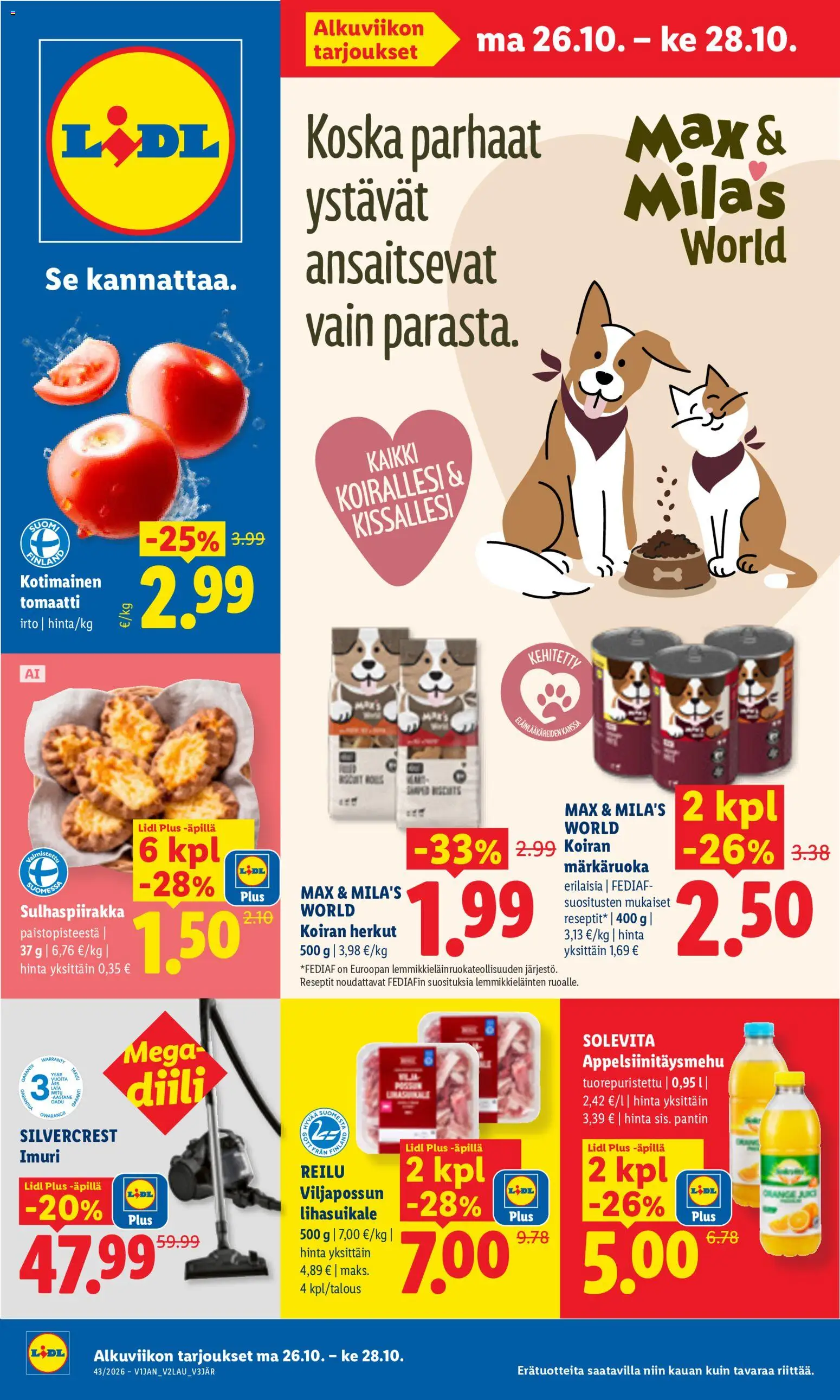 Lidl tarjoukset - sivu 1- voimassa alkaen 26/10/2026
