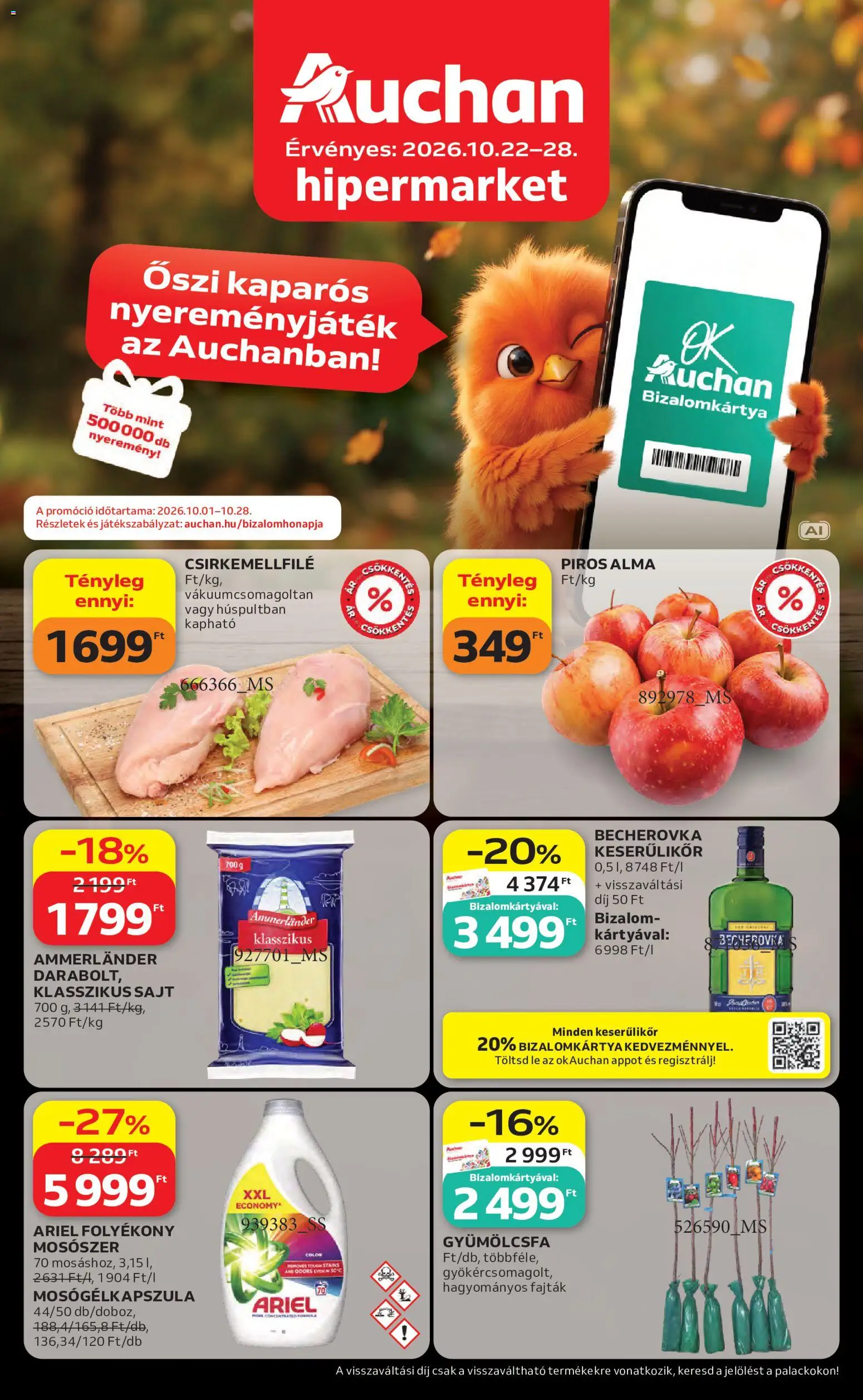 Auchan akciós újság - 1oldal - érvényes 2026.10.22.-tól