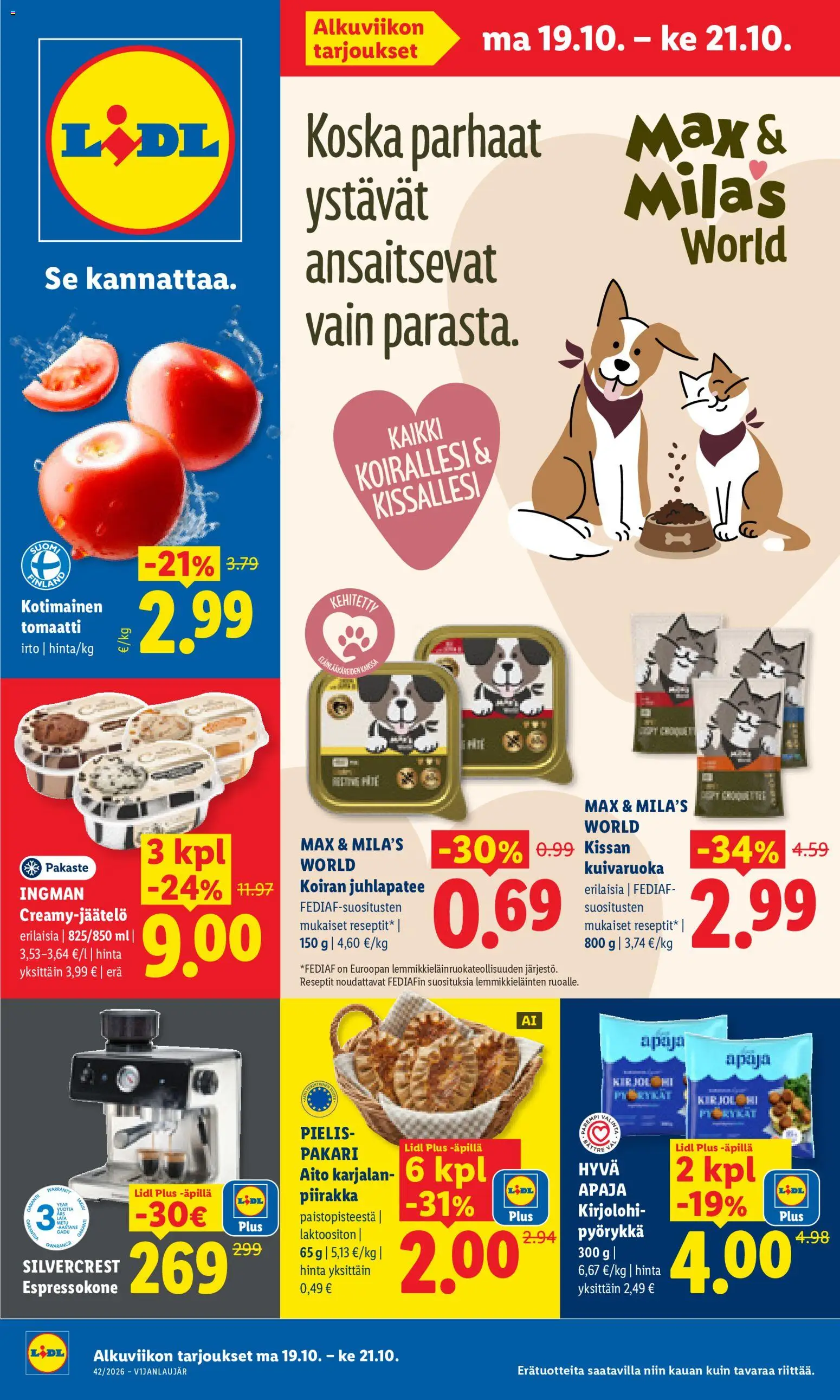 Lidl tarjoukset - sivu 1- voimassa alkaen 19/10/2026