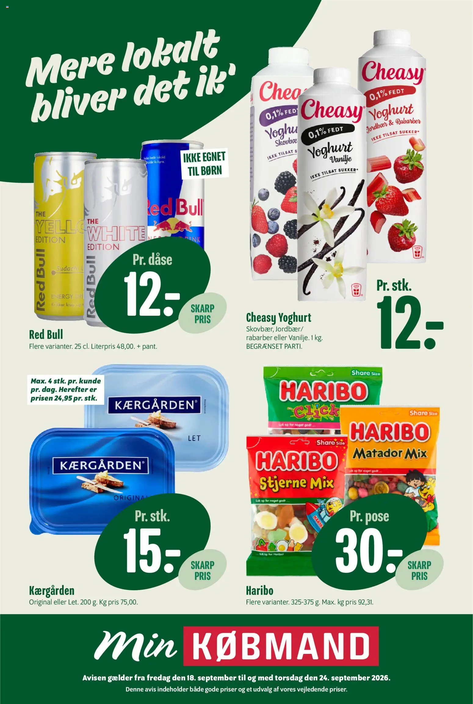 Min Købmand - Tilbudsavis uge 39 - side 1- gyldig fra 18/09/2026